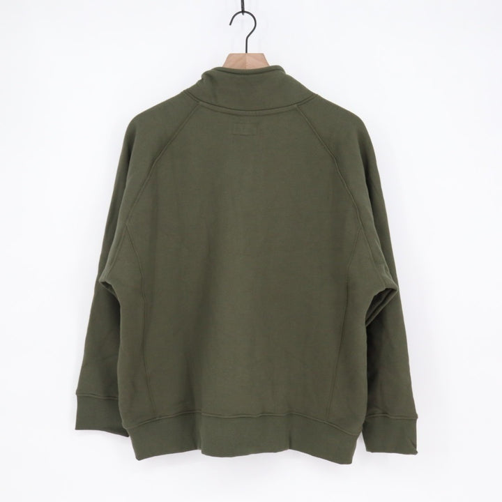 American Giant Midweight Sweatshirt Womens Large Olive Green Half Zip Mock Neck