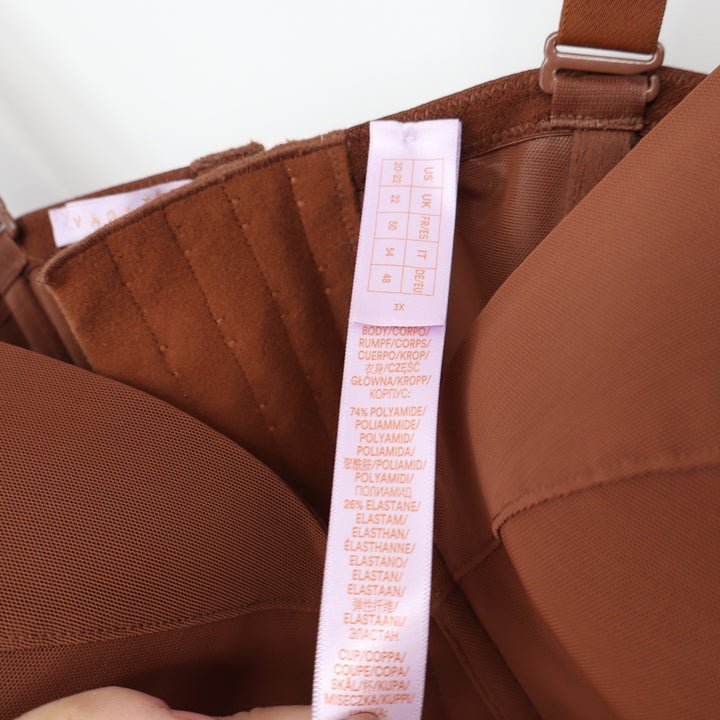 Savage X Fenty Brown Bustier Corset Top Underwire Boning Plus Size 3X