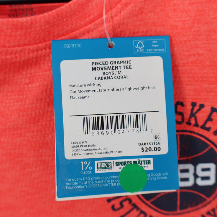 DSG Boys Pieced Graphic Movement Tee Cabana Coral Orange Navy Blue Size M 10-12