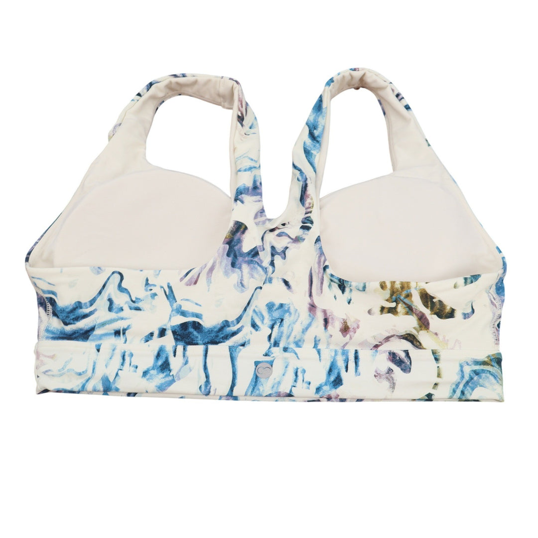 CALIA Sports Bra Womens Medium Blue Marble Racerback Excellent