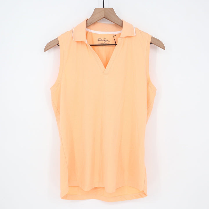 Walter Hagen P11 Sleeveless Johnny Golf Polo Peach Fuzz Orange Womens Medium