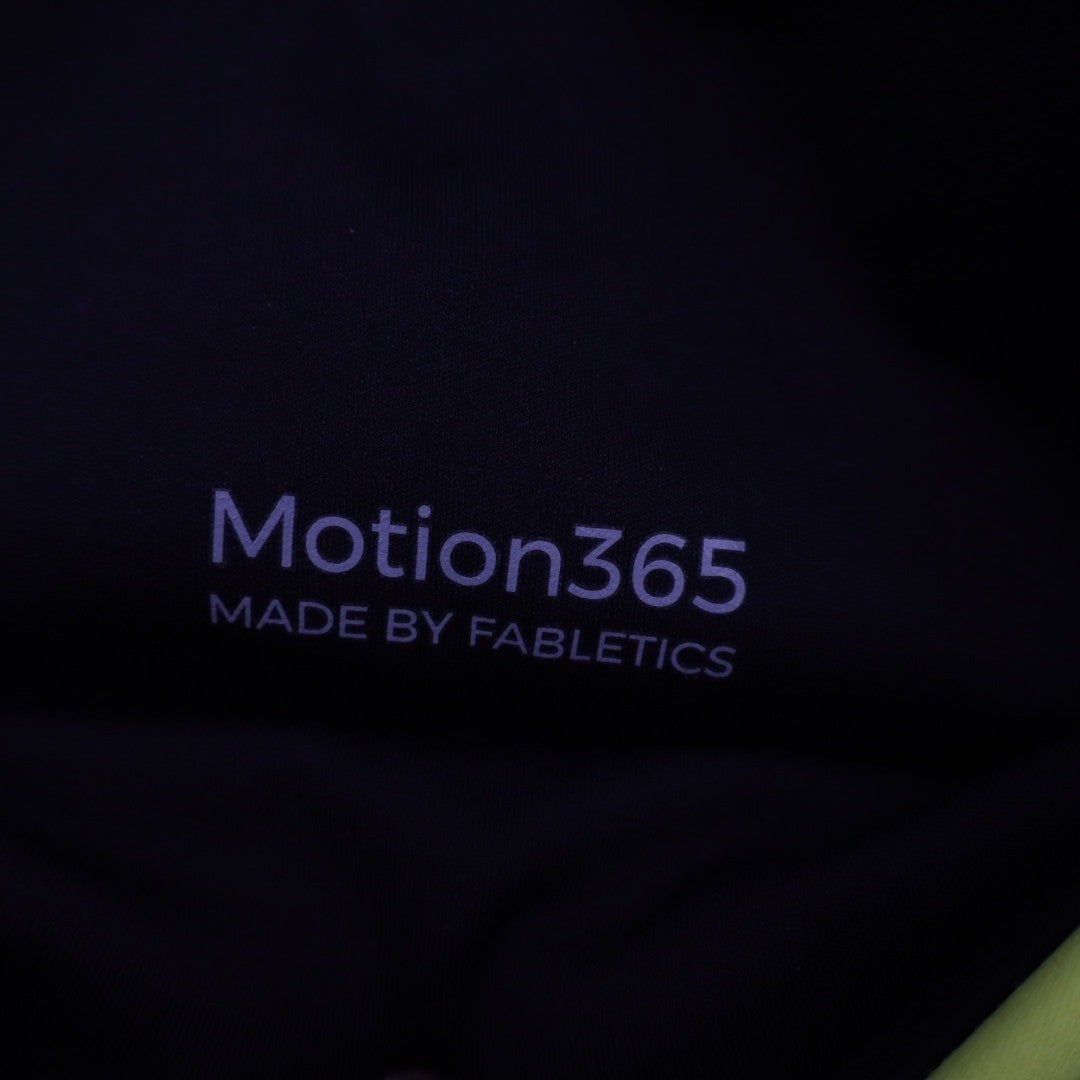 Motion365 By Fabletics Black Neon Yellow Colorblock Cropped Leggings