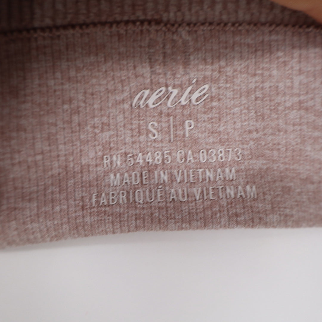 Aerie Ribbed Seamless V-Neck Bralette Mauve Heather Size S