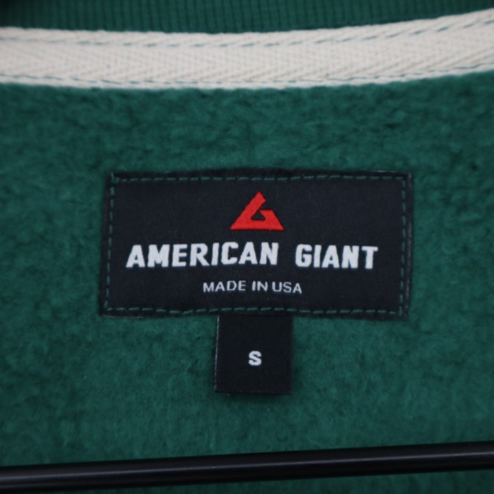 American Giant Midweight Sweatshirt Mens S Green Cotton Raglan Sleeve Crew Neck