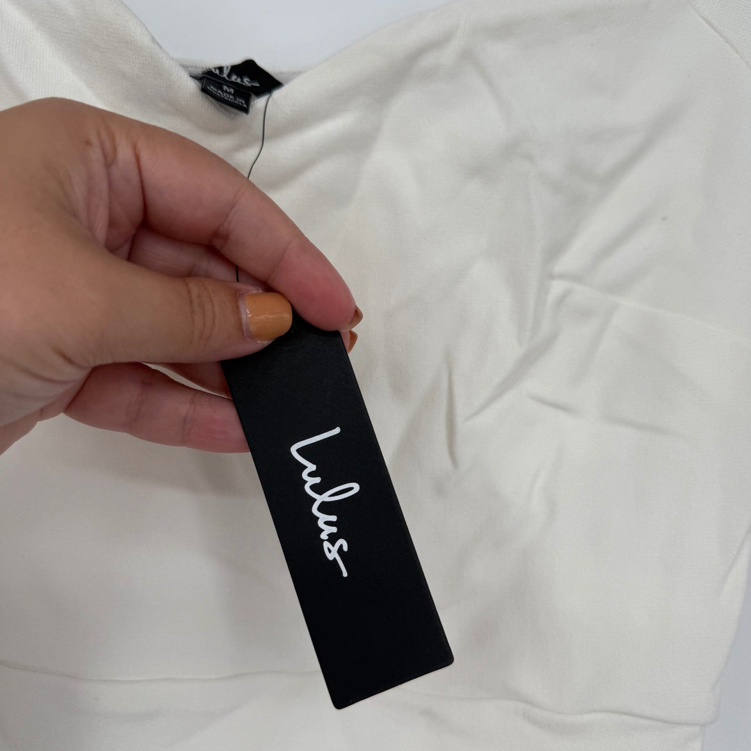 Lulus How Much I Care Ivory Off-The-Shoulder Midi Dress Size M