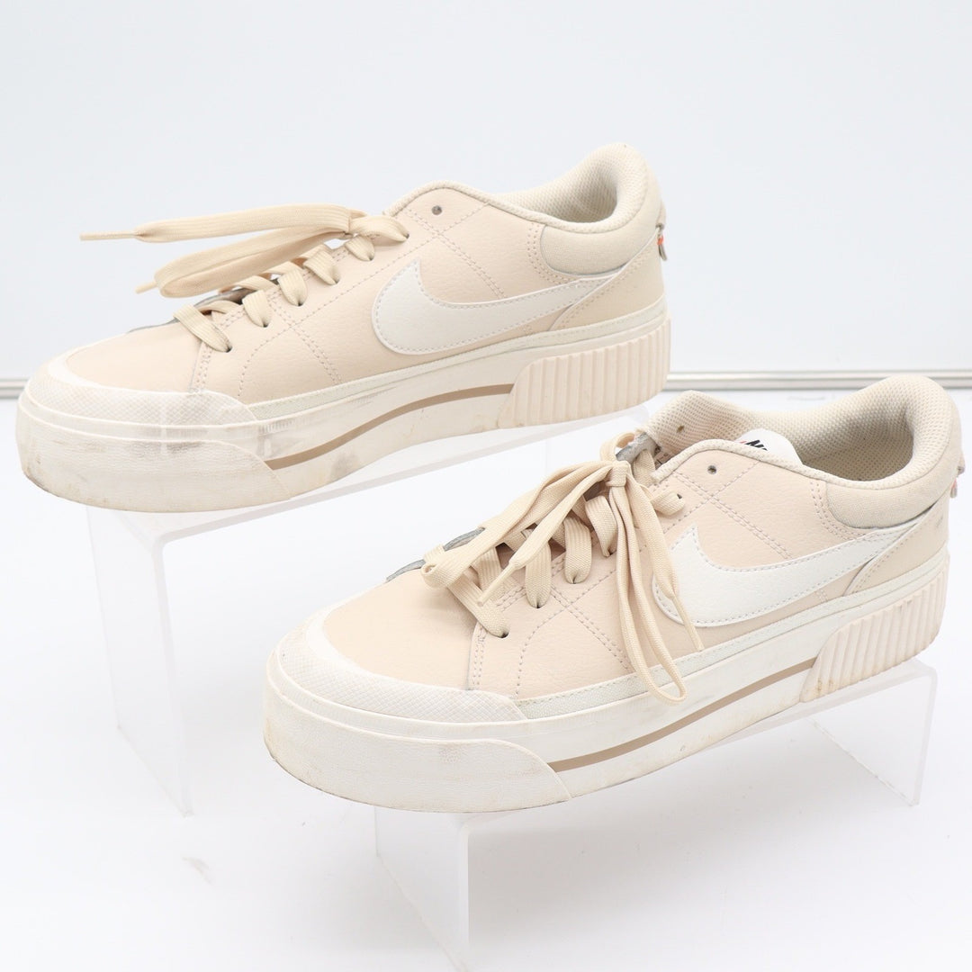 Nike Court Legacy Lift Womens 9 Sanddrift White Platform Sneakers