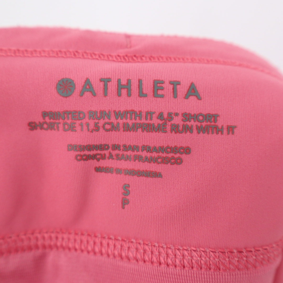 Athleta Shorts Womens S Printed Run With It 4.5" Pink Abstract Floral Excellent