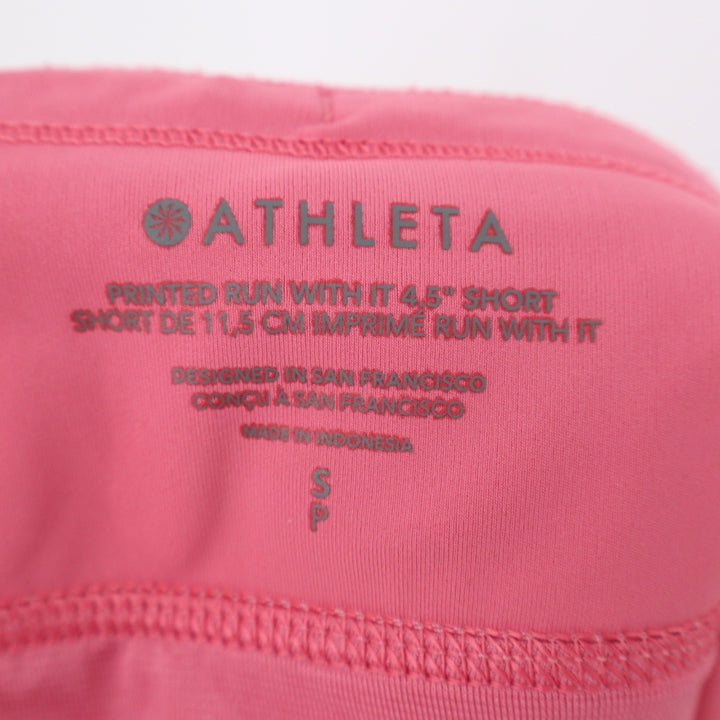 Athleta Shorts Womens S Printed Run With It 4.5" Pink Abstract Floral Excellent