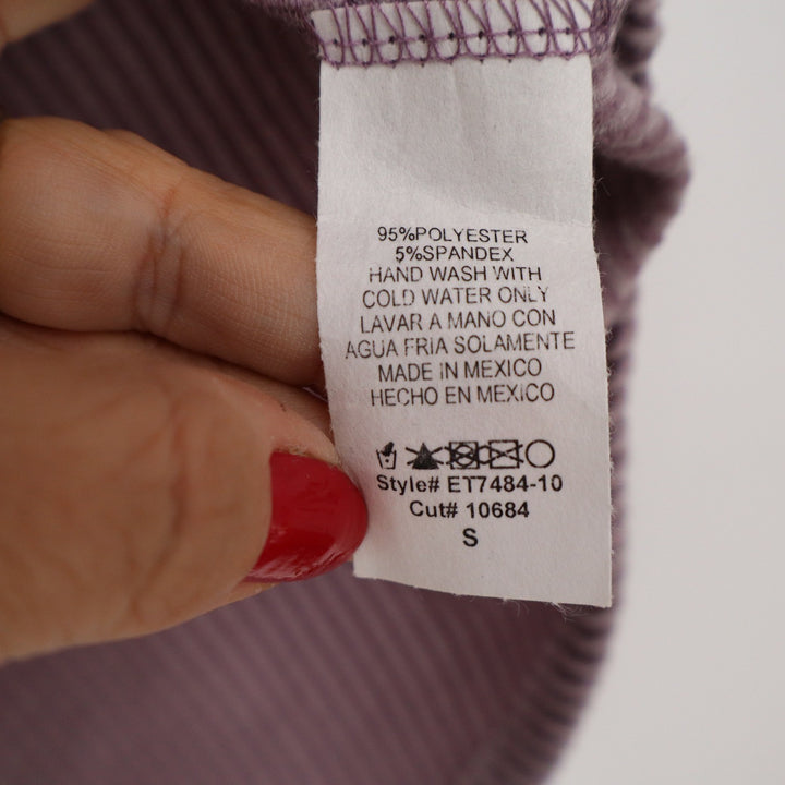Heimish USA Lavender Ribbed V-Neck Short Sleeve Top Small NEW