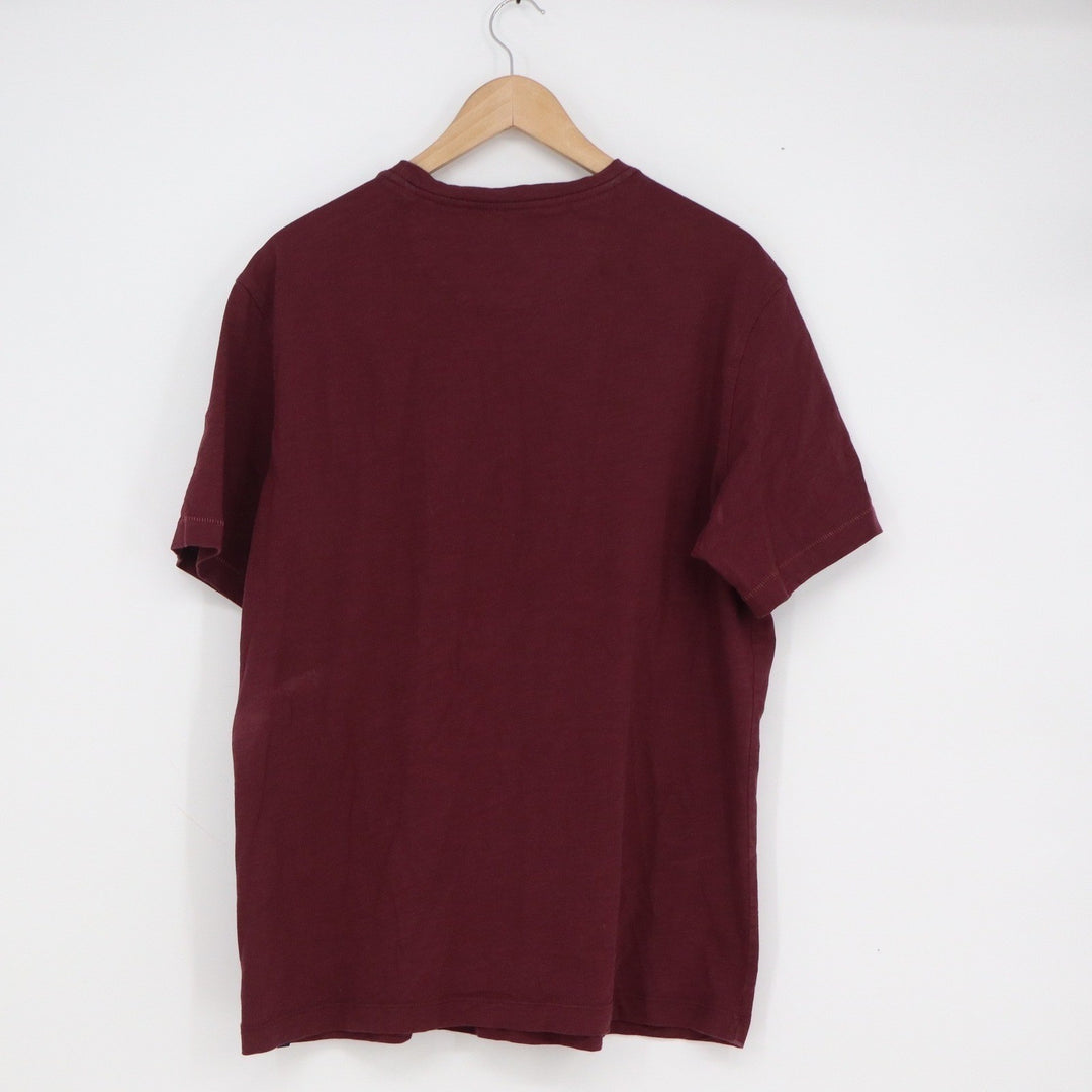 Eventide Mens Large Burgundy Cotton Short Sleeve Button Pocket T-Shirt Peru