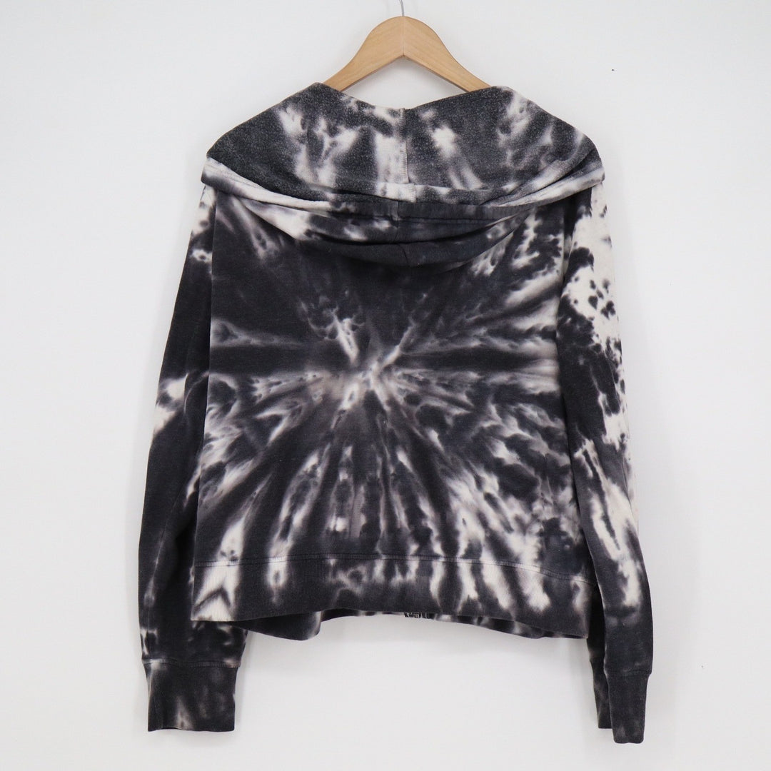 No Boundaries Women's XL Black White Tie Dye Full Zip Hoodie Sweatshirt