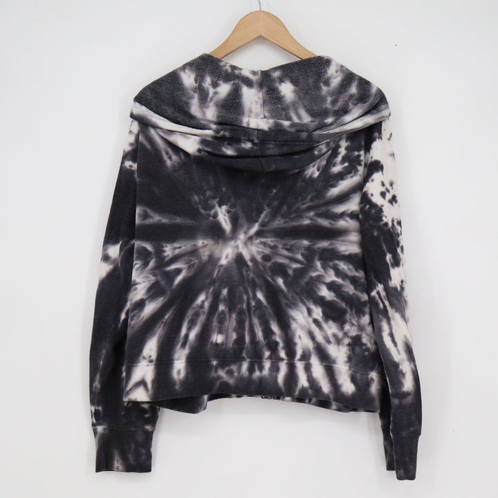 No Boundaries Women's XL Black White Tie Dye Full Zip Hoodie Sweatshirt