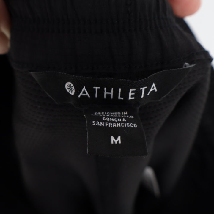 Athleta Soho Skort Womens Medium Black Nylon Stretch Zipper Pockets High Rise