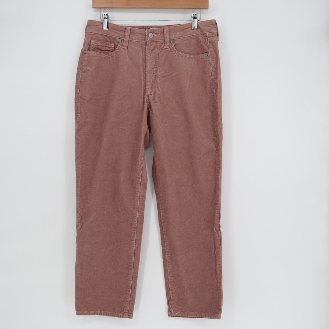 Old Navy OG Straight High-Rise Corduroy Pants Dusty Rose Mauve 8 Petite