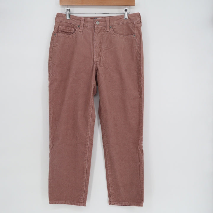 Old Navy OG Straight High-Rise Corduroy Pants Dusty Rose Mauve 8 Petite