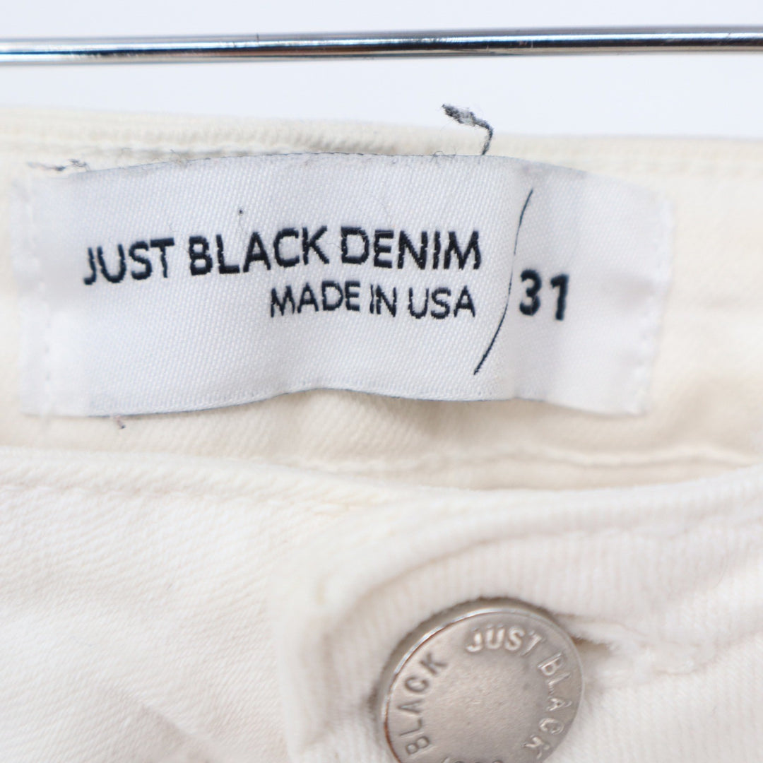 Just Black Denim Cream High Rise Skinny Raw Hem Jeans BP269J-A Size 31 USA Made