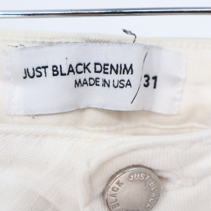 Just Black Denim Cream High Rise Skinny Raw Hem Jeans BP269J-A Size 31 USA Made