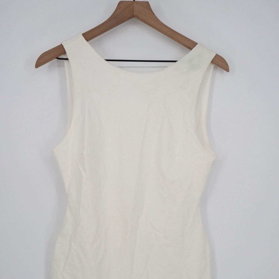 Lulus Bodycon Mini Dress Womens Large White Stretch Backless Sleeveless Pullover