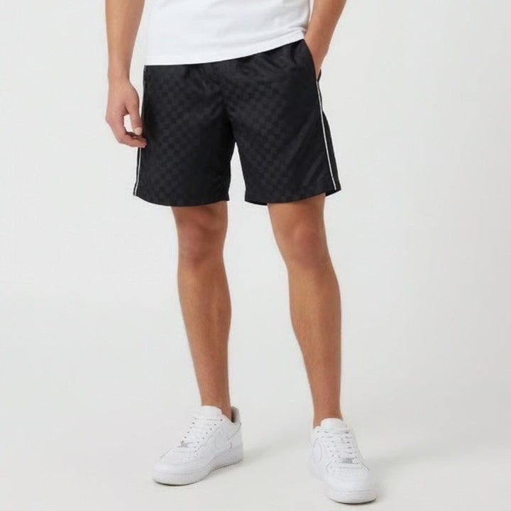 DSG Boys XL Woven Soccer Shorts Pure Black Checkerboard NWT