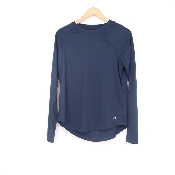 And1 Long Sleeve Performance Shirt Navy Blue Mesh Back Activewear Size M