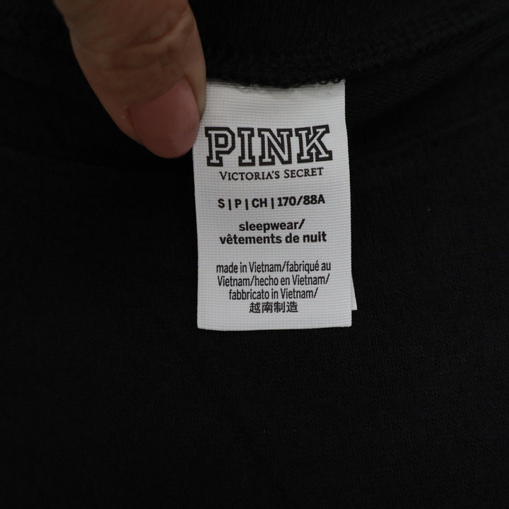 PINK Victoria's Secret Black Rainbow Logo Long Sleeve Sleepwear Top Small