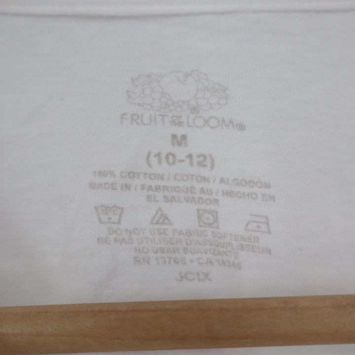 Fruit of the Loom White Cotton Short Sleeve Crew Neck T-Shirt Youth Medium 10-12