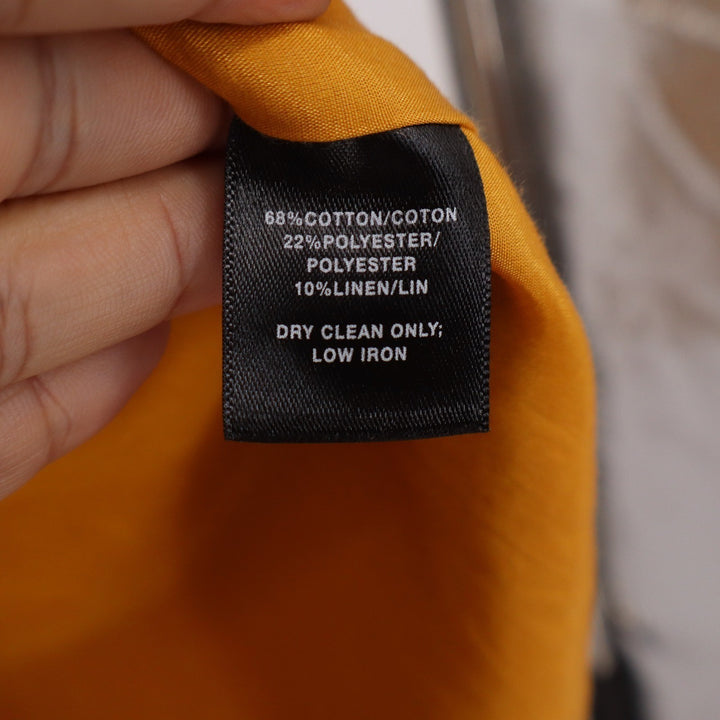 Lafayette 148 New York Womens Mustard Yellow Cotton Linen Blend Blazer Size 10