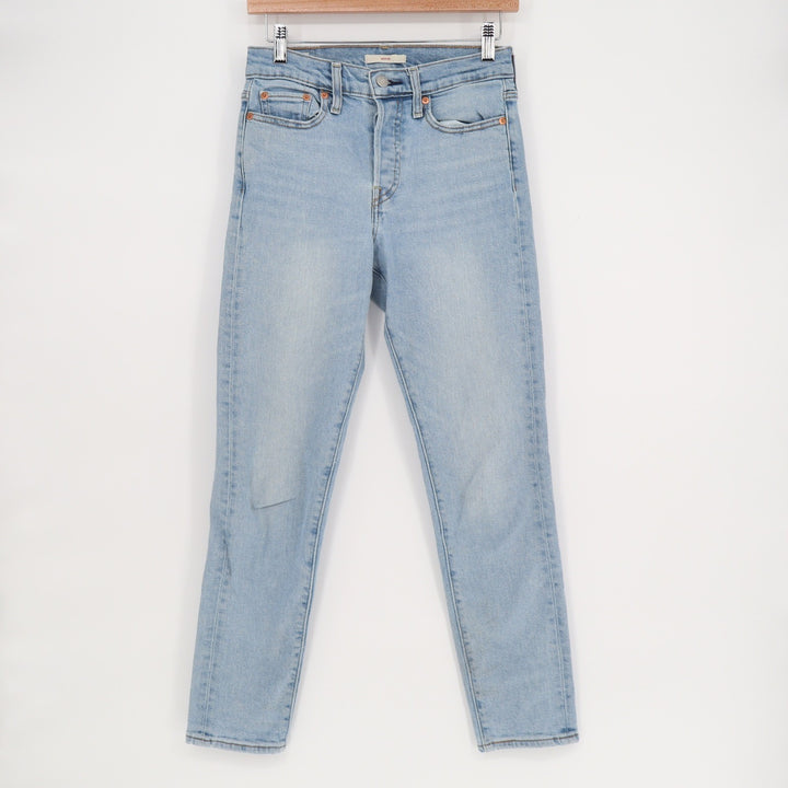 Levis Premium Wedgie Skinny Jeans Light Wash High Rise Blue Denim Size 25