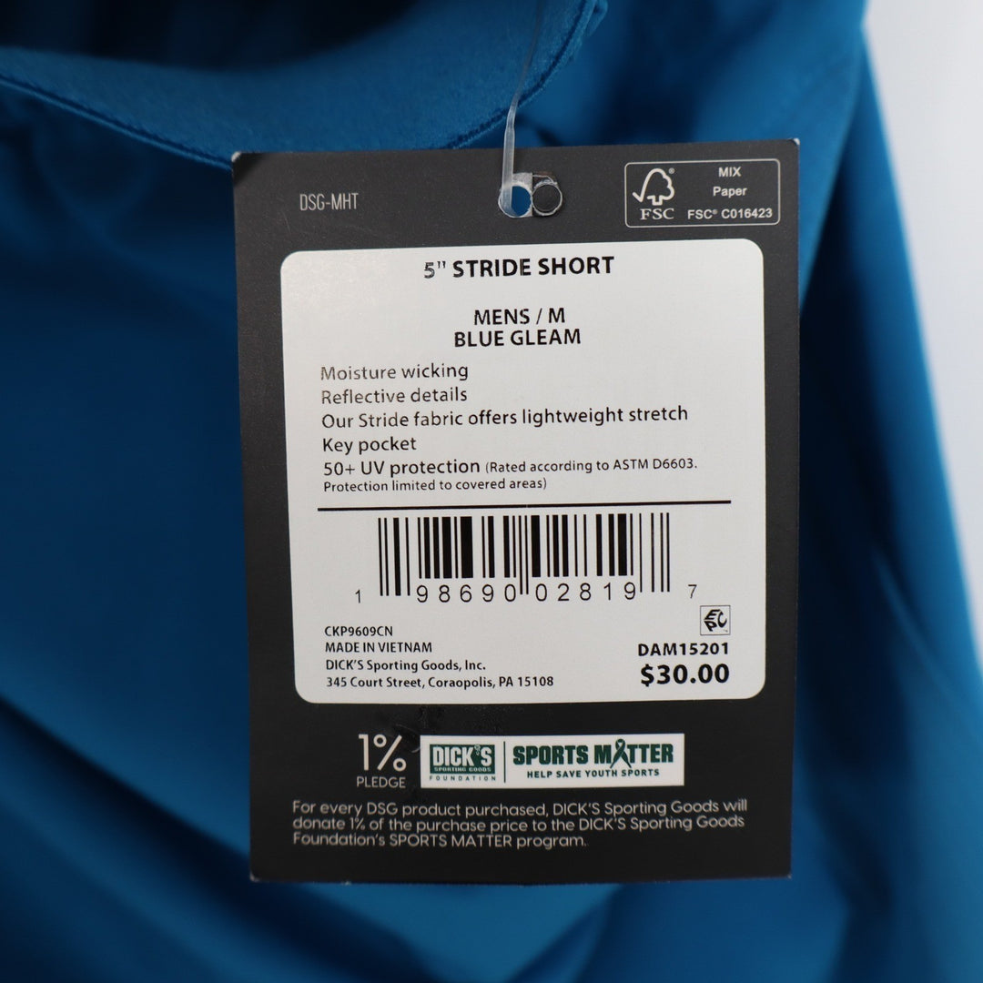 DSG Mens 5" Stride Running Shorts Blue Gleam Medium NWT