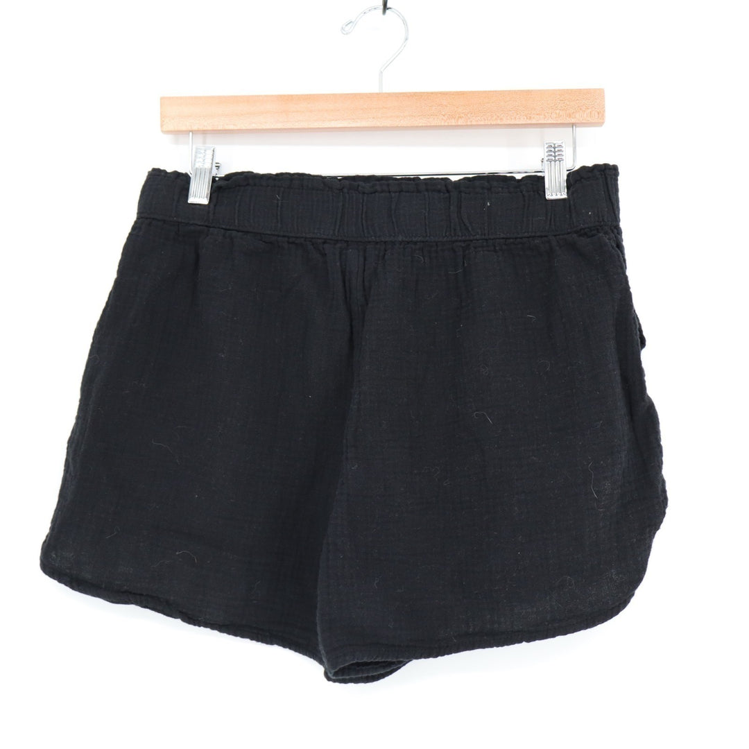 Universal Thread Good Athletic Shorts Womens M Black Slash Pockets Elastic Waist