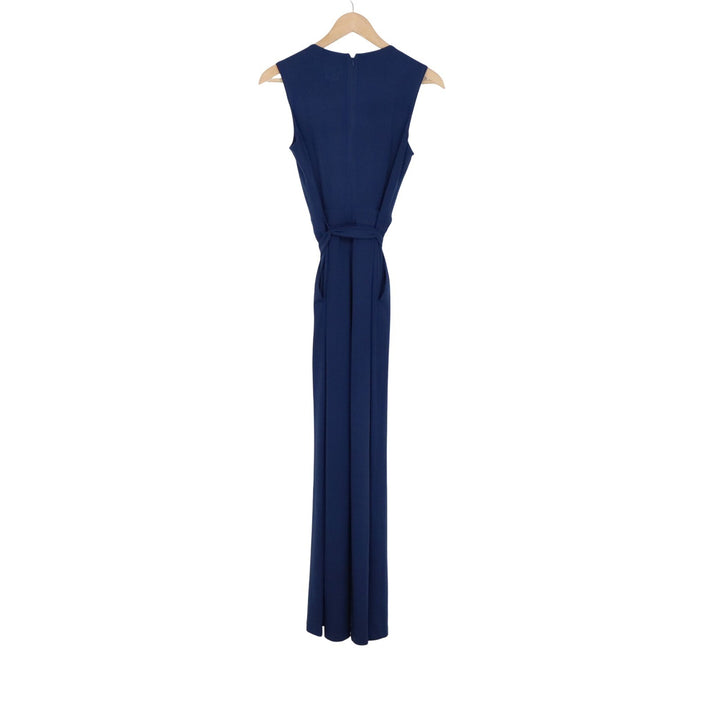 Vince Camuto Womens Navy Blue Sleeveless Surplice Wide Leg Jumpsuit XS