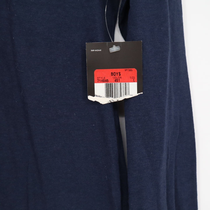 Nike Boys Large Navy Blue Long Sleeve Graphic Swoosh Tri-Blend Tee