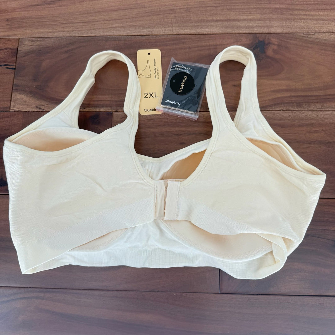 Truekind Daily Comfort Wirefree Shaper Bra 2XL Beige Support Everyday