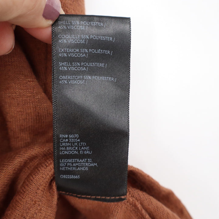 Urban Outfitters Rust Brown Front Tie V-Neck Cap Sleeve Knit Top Large