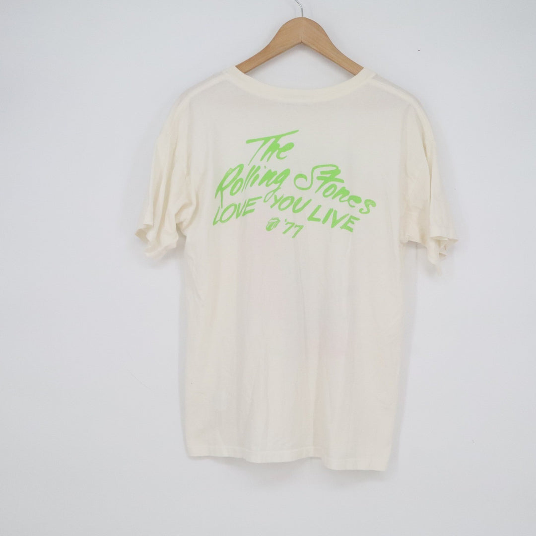 Daydreamer Rolling Stones Love You Live 77 Graphic Band T-Shirt Cream XS