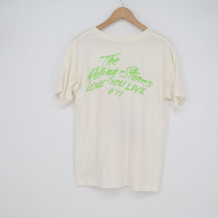 Daydreamer Rolling Stones Love You Live 77 Graphic Band T-Shirt Cream XS