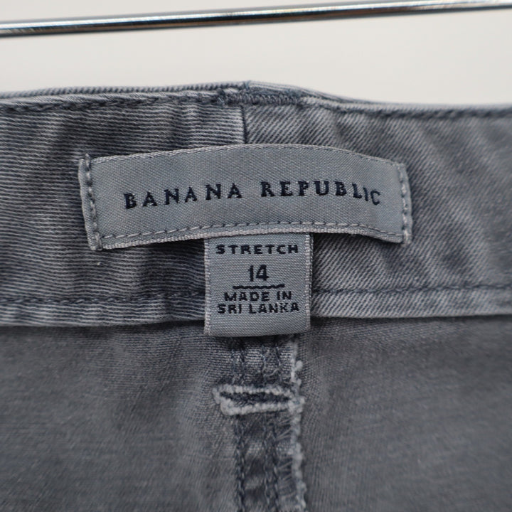 Banana Republic Guard Blue Stretch Cotton Utility Moto Slim Pants Mens 14 Grey