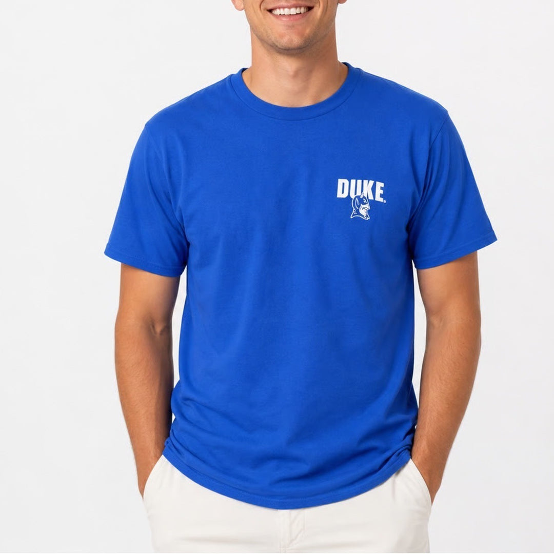 Old Varsity Brand Duke Blue Devils Royal Blue Graphic T-Shirt Mens Medium NEW