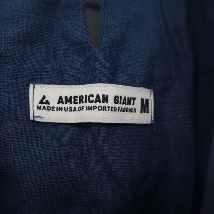 American Giant Linen Sleeveless Navy Blue Tank Top Size M
