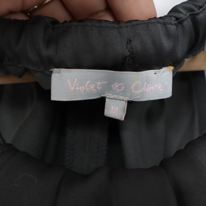 Violet & Claire Charcoal Grey Ruffle Tie Neck Halter Blouse Womens Medium