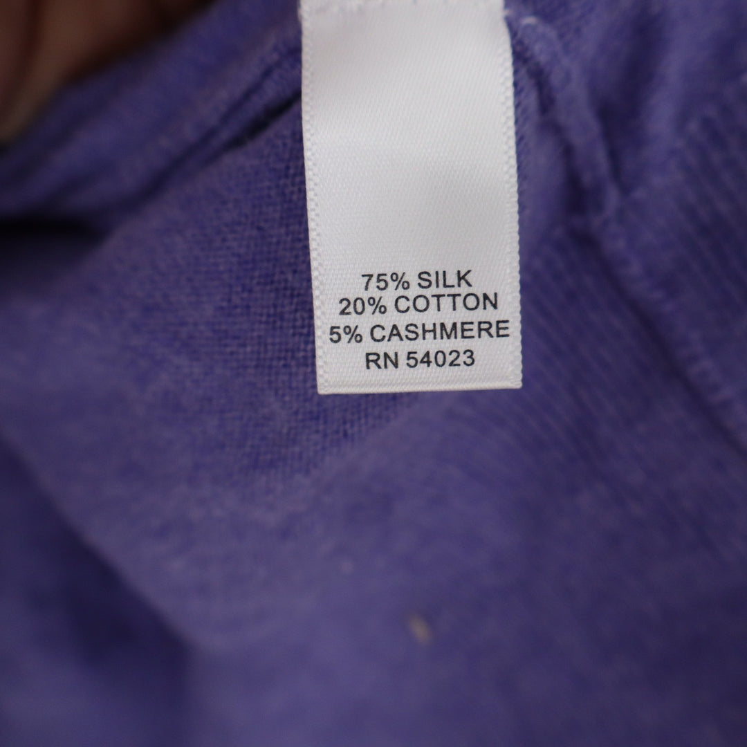 Banana Republic Mens Purple Silk Cotton Cashmere V-Neck Sweater Large Luxury
