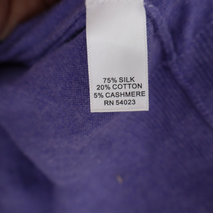 Banana Republic Mens Purple Silk Cotton Cashmere V-Neck Sweater Large Luxury
