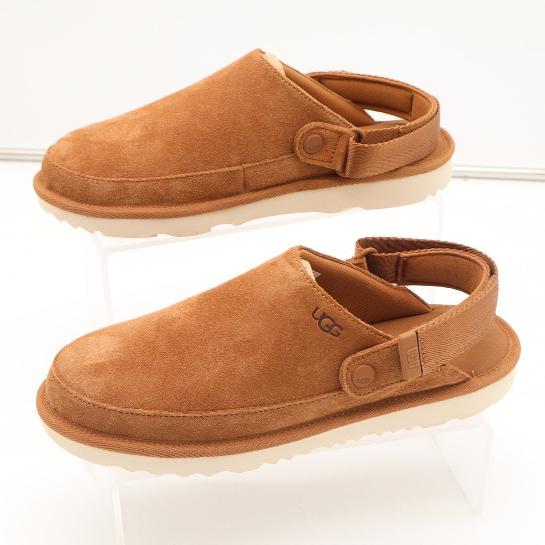 UGG Goldenstar Clog Chestnut Suede Platform Swivel Strap Shoes Size 6