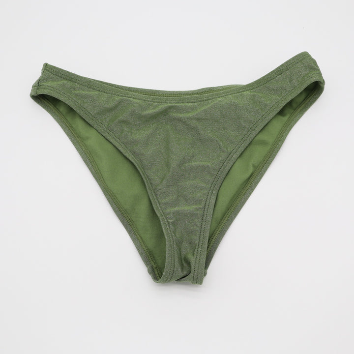 Salt + Cove Triangl Bikini Bottom Womens XS Green Glitter Nylon Stretch Swimwear