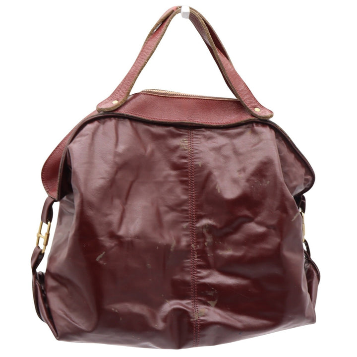 Unbranded Hobo Bag Womens OS Slouchy Burgundy Leather Large Zip Top Good