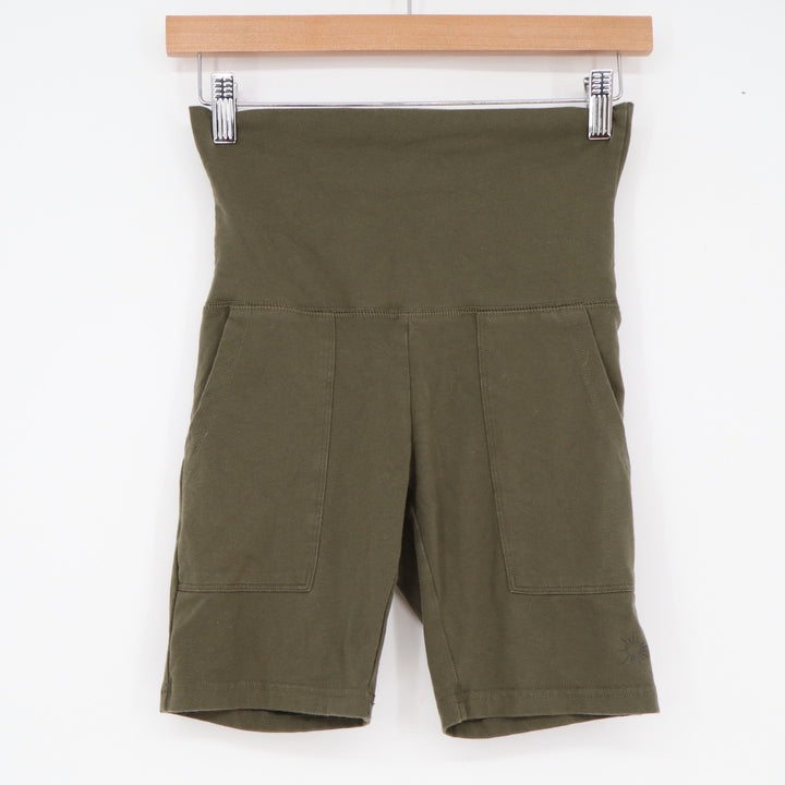 Aerie Bike Shorts Womens XS OG Original Olive Green High Rise Pockets Excellent