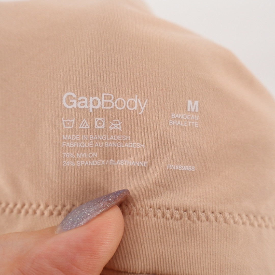 Gapbody Bandeau Bralette Bra Womens Medium Nude Nylon Super Stretch Strapless