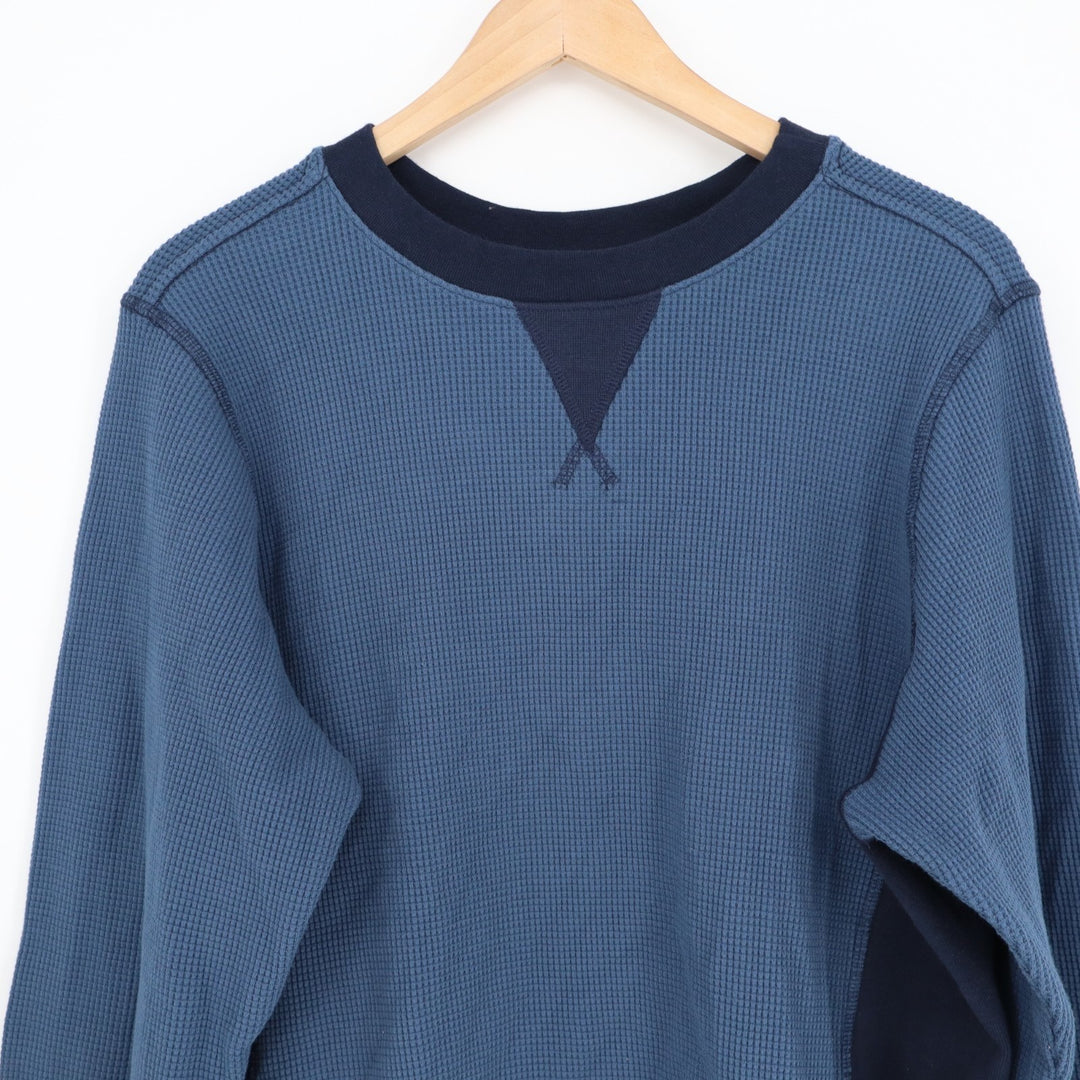 American Giant Colorblock Summit T-Shirt Mens Large Blue Waffle Knit Crew Neck