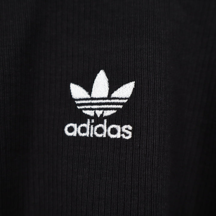 Adidas Originals Womens ESS CROP LS Ribbed Long Sleeve Crop Top Black XL
