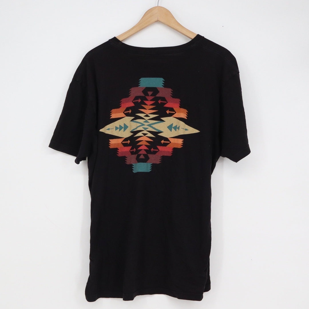 Pendleton Mens XL Black Graphic T-Shirt Southwestern Back Print Cotton Tee